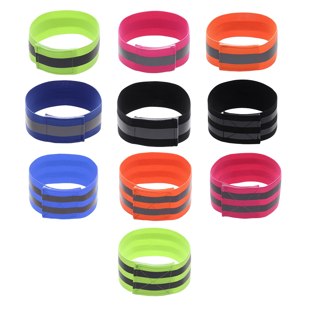 Night Cycling Reflective Band Arm Belt Outdoor Running Safety Reflector Tape Strap Elastic Armband Wristband Ankle Strap 1PCS reflective arm bands