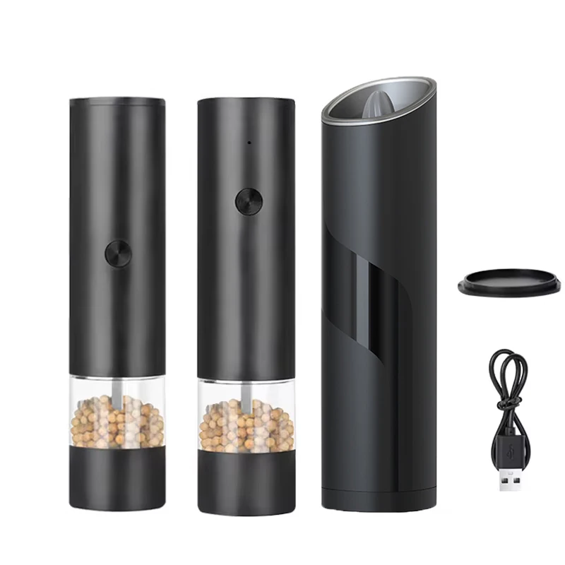 USB Rechargeable Pepper Mills Adjustable Coarseness Electric Salt And Pepper Grinder Home Spices Shaker