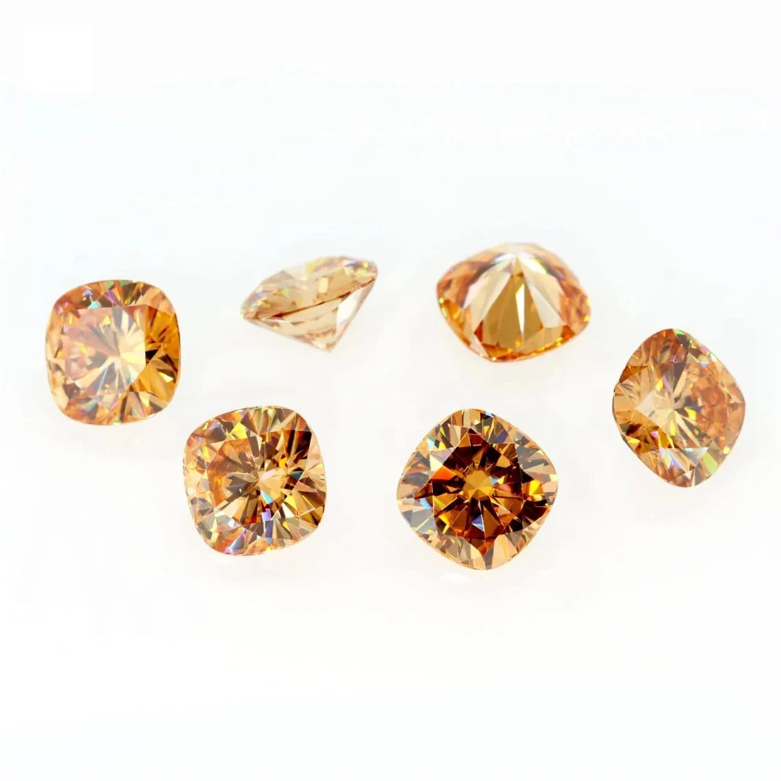 Cushion Cut Champagne Gold Loose Color Moissanite Diamond Gemstone for Making Wholesale Stones for Costume Jewelry Accessories
