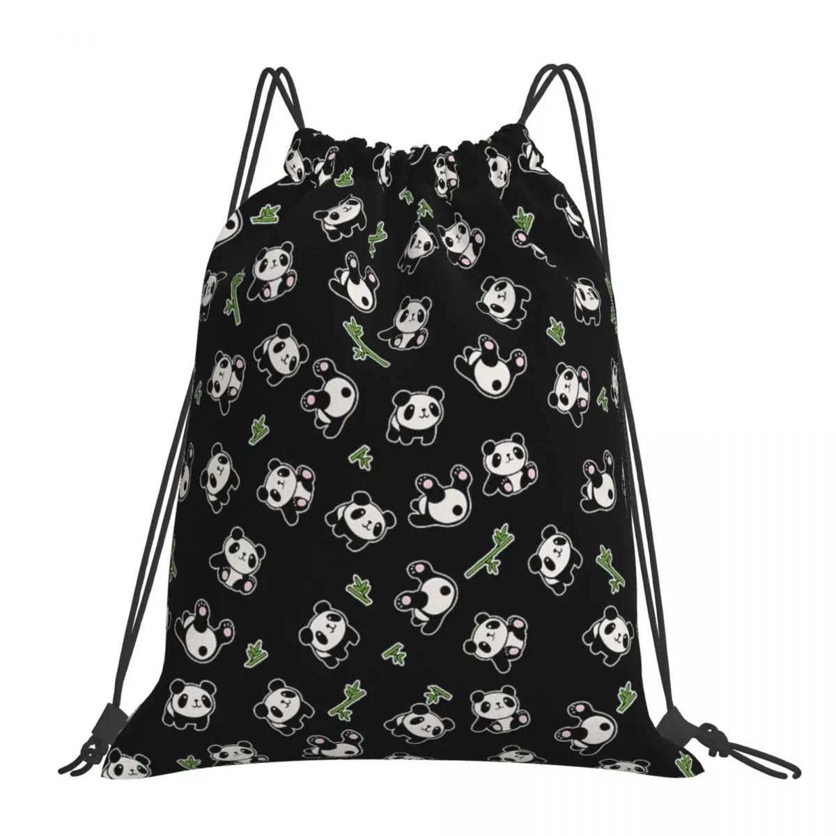 

Panda Pattern Backpacks Fashion Portable Drawstring Bags Drawstring Bundle Pocket Sports Bag Book Bags For Man Woman Students