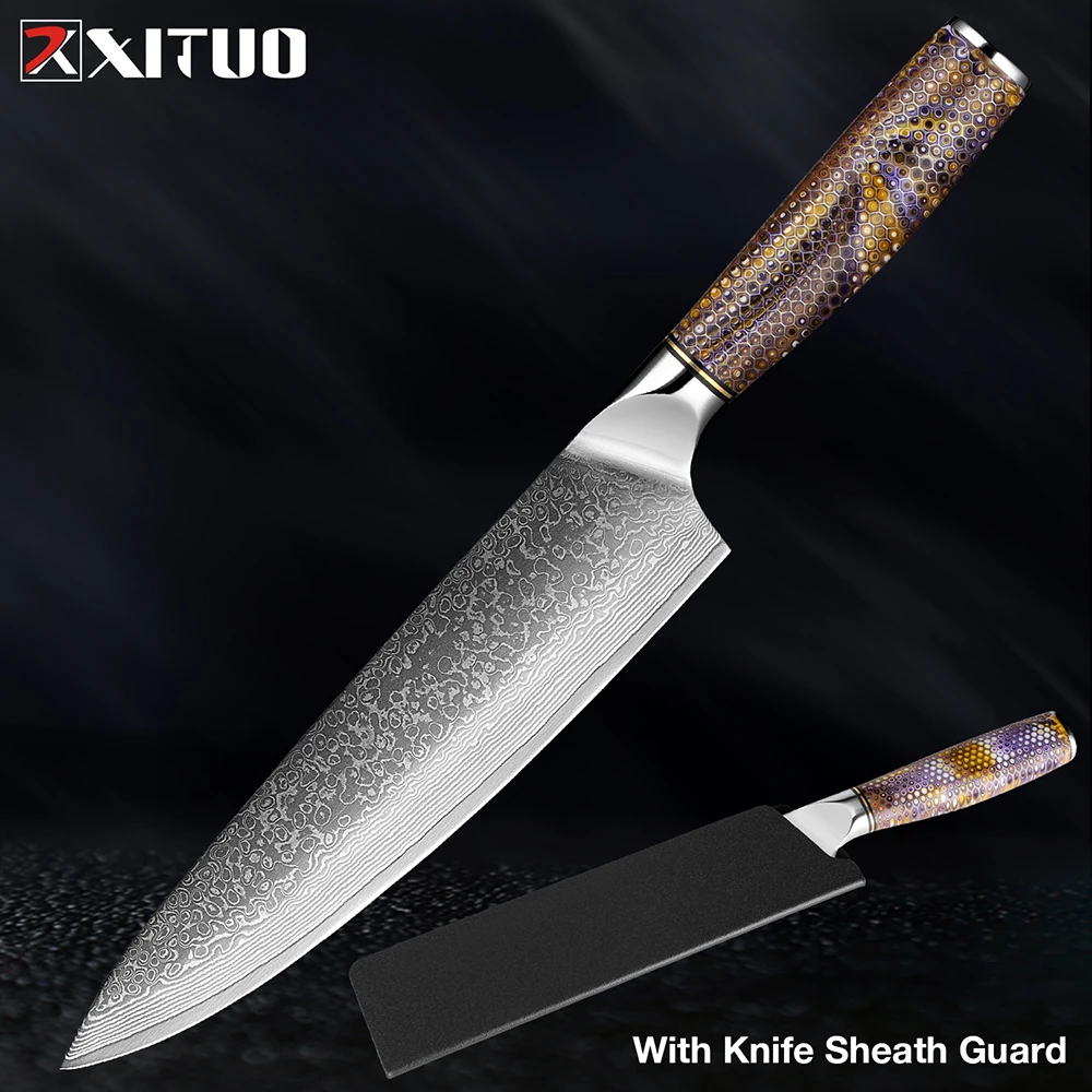 Damascus Chef Knife 8 Inch Sharp Kitchen Knife Japanese VG10 Stainless
