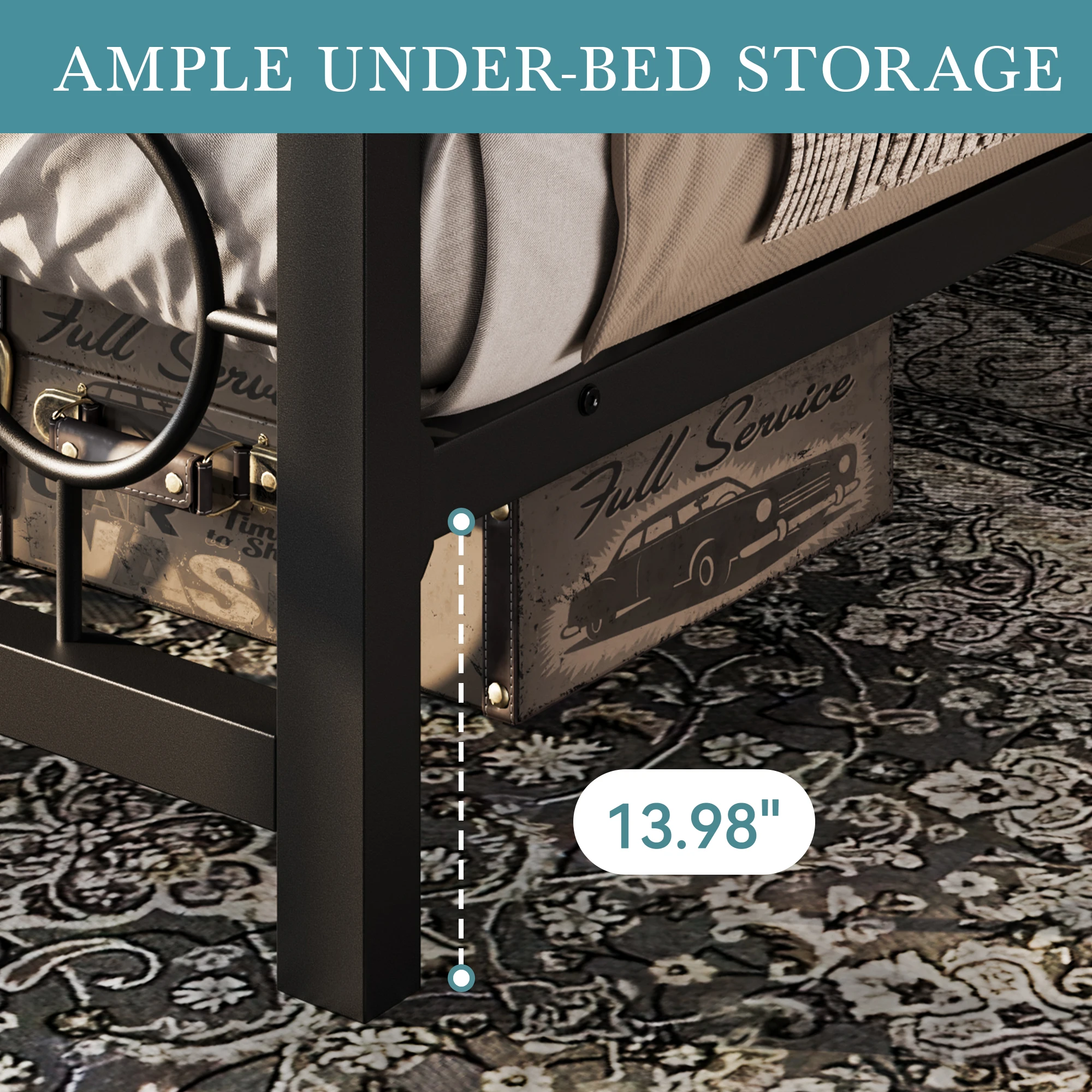 Vintage Circular Headboard & Footboard Metal Frame 5