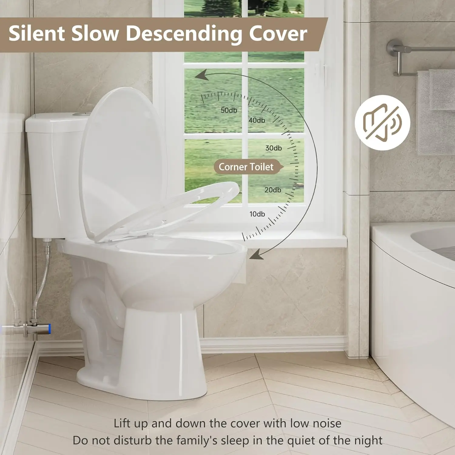 Superflo Elongated Corner Toilet, Compact 17.2"" Tall Toilet With Comfort Height Toilet Bowl & Dual Flush Tank, Space-Saving 5