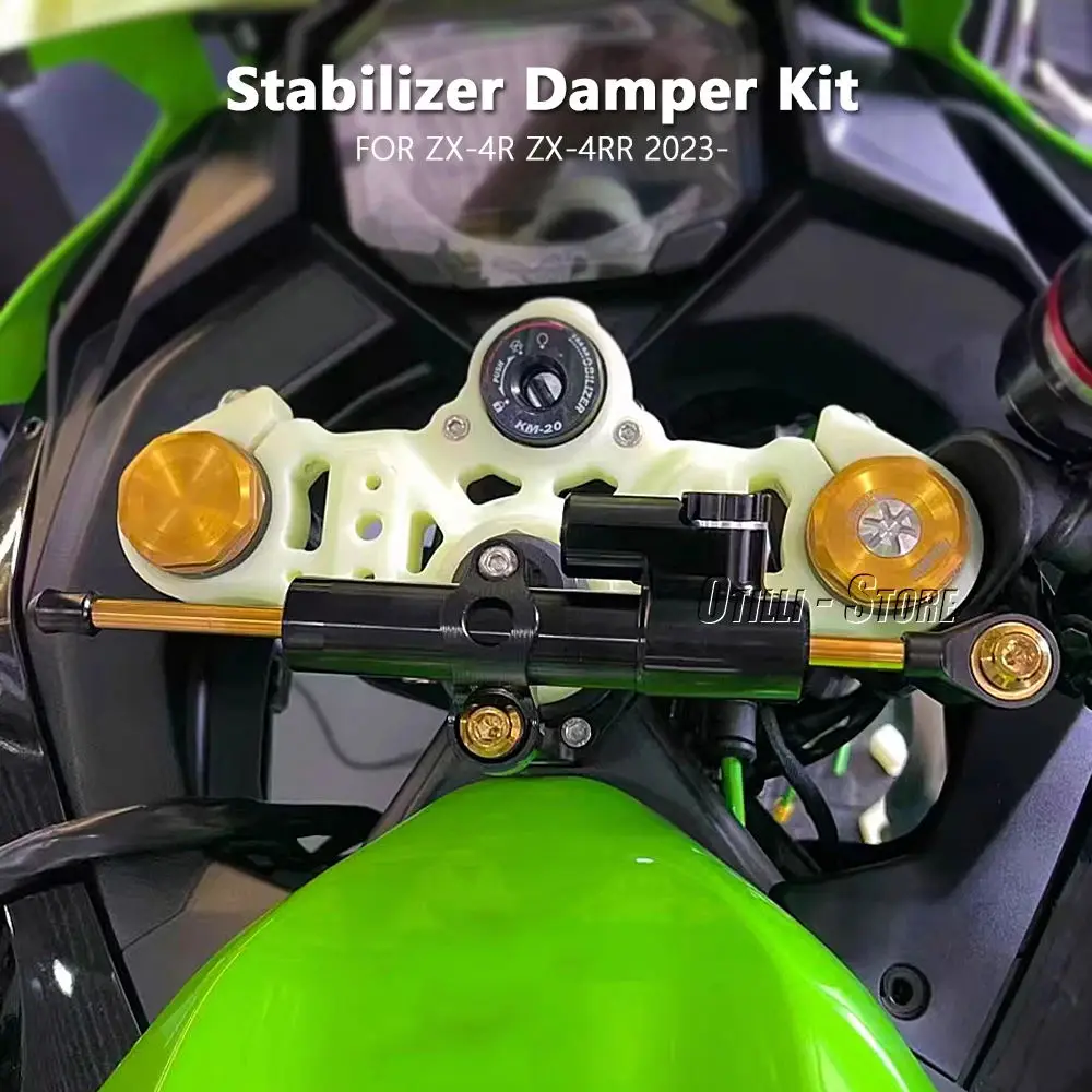 FKR CNC Aluminum Steering Damper Kit For Kawasaki Ninja 400/Z400