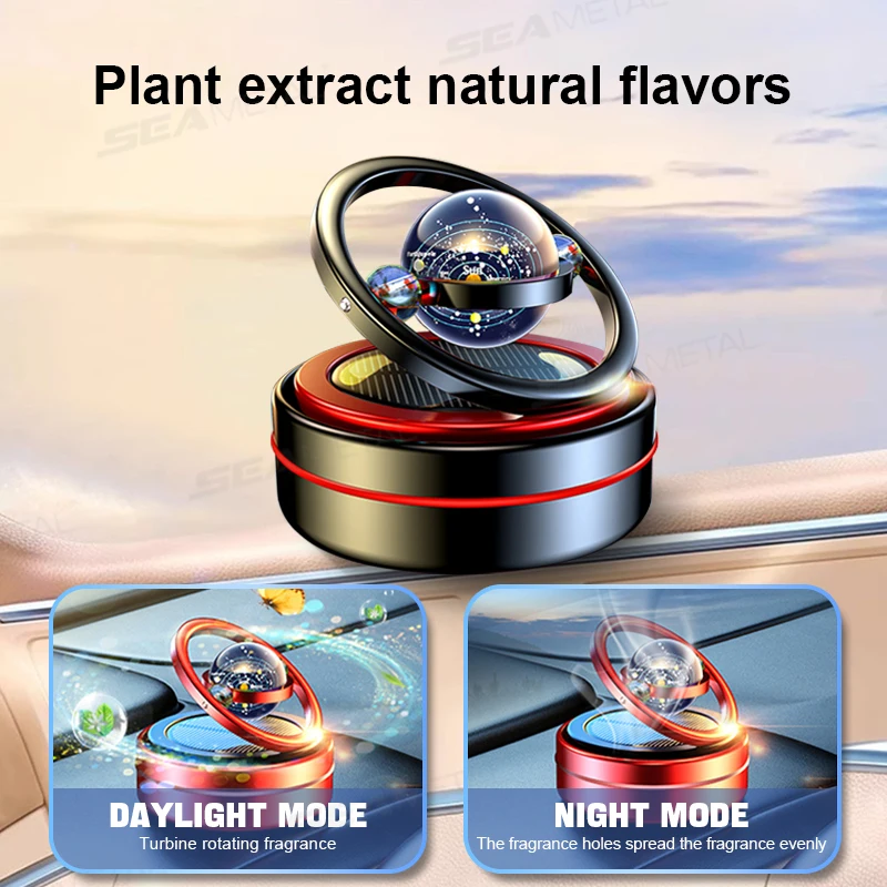 Metal Solar Car Air Freshener Essential Oil Diffuser