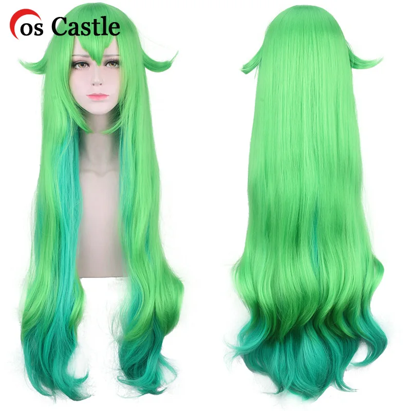 

Cos Castle Game LOL Star Guardian Soraka Cosplay Wig Women League of Legends Soraka Green Hair Wig with 2 Ears Accessories Horn