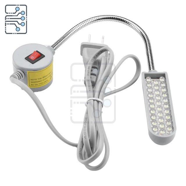 Lampe de travail à base magnétique pour machine à coudre, lampe industrielle à col de cygne, table pour perceuse à tour, 30 LED 2