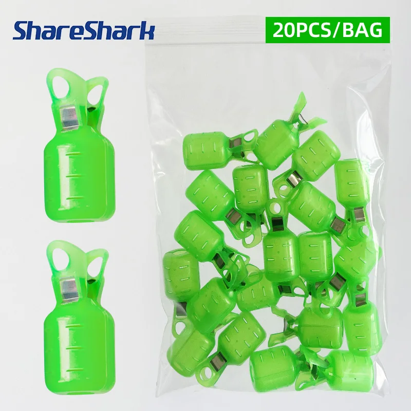 ShareShark 20Pcs/bag Two Sizes Squid Jig Hook Protectors Fishing Lure Covers Safety Caps for Sea Fishing Hooks