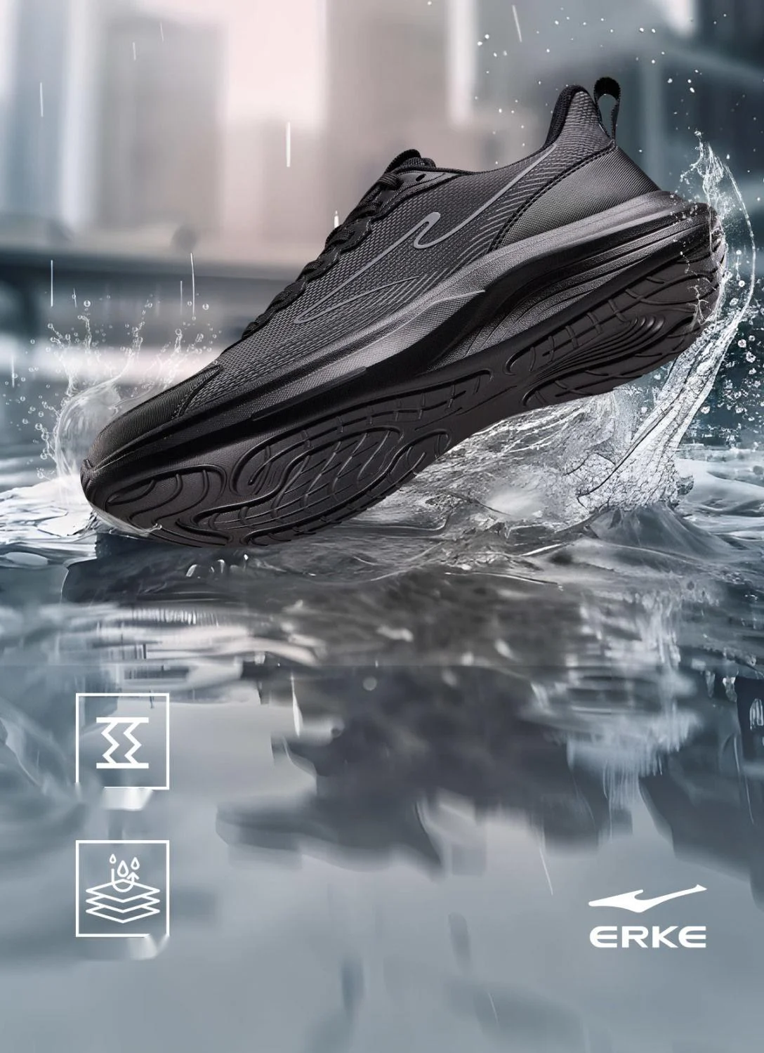 Hongxing Erke Yunyi pour hommes, chaussures de course imperméables, légères et rebondissantes avec semelle souple_voghion.com