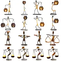 Creative Iron Candle Holder African Metal Candlesticks Wedding Christmas Decoration Home Table Living Room Ornaments 6