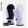 Extra Thick Women 2-IN-1 Mittens Ski Gloves Snowboard Men Snow Winter Sport Warm Waterproof Windproof Skiing Faux Leather Plam 1