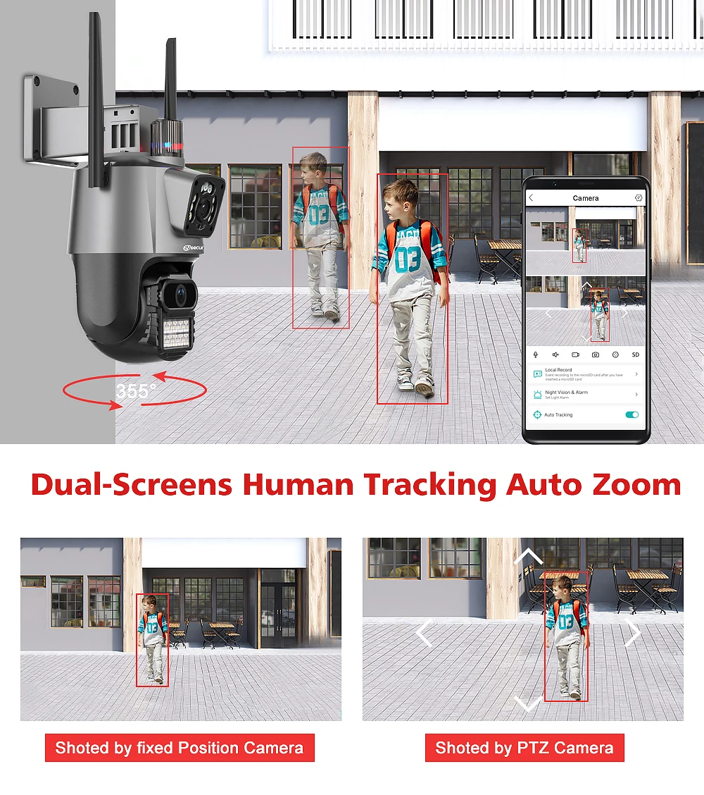 Duo de caméras extérieures avec visualisation à distance