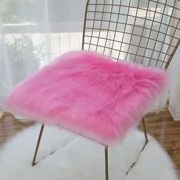 Chair Cushion Square Mat Soft Imitation Cashmere Padded Cushion Pad Office Home or Car Garden Sun Lounge Seat Warm Cushion