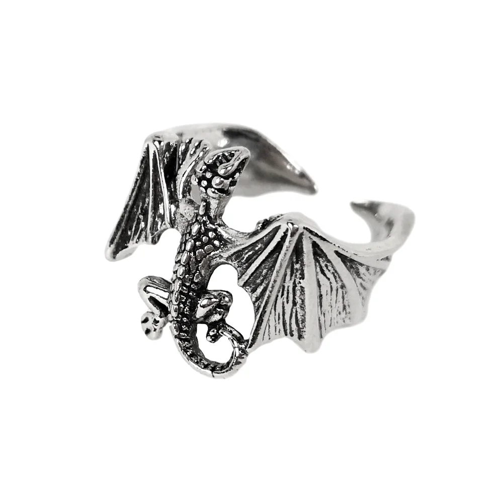Wholesale 20pcs Dragon Rings For Men Women Punk Style Silver Color Claw Trendy Jewelry Party Gift Fashion Finger Accessories 3