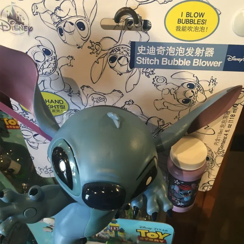 Disney Stich Cartoon Bubbles blower Action set boys girls Toy Figures Party wedding decoration