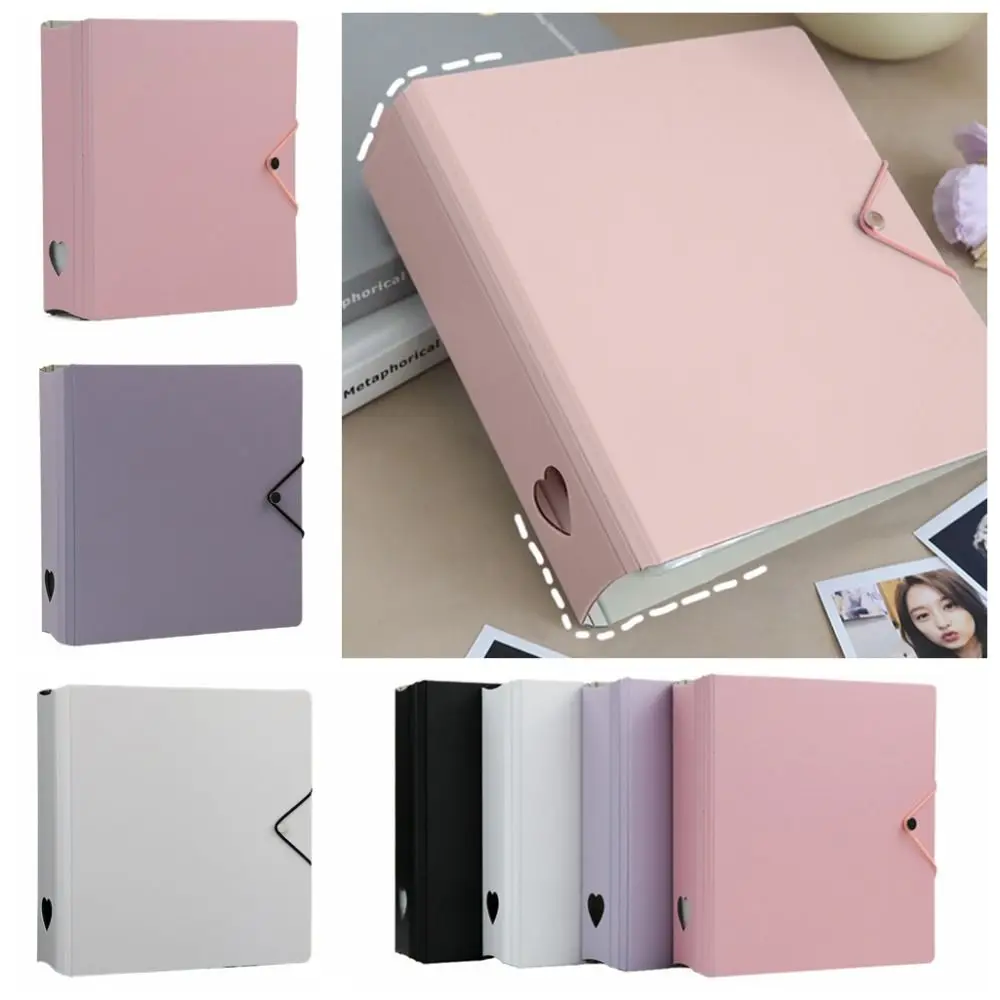 A5 Photocard Collecting Four-box Grid with Baffle Plate Photocard Binder Kawaii Candy Color Binder Photo Cards