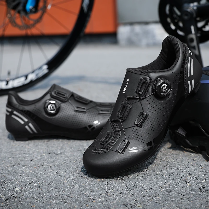 Male Profession Road Cycle Riding Shoes Black White Teenager Outdoor Cycling Sport Sneaker Luxury Style Women Bicycle Shoes