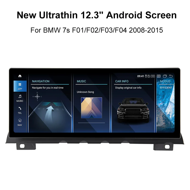 

CarNavi 7s F01 F02 New 12.3 Ultrathin Android 13 Car Screen Highest Resolution 1920 Auto Radio GPS Navigation with 4GLTE CarPlay