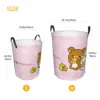 Custom Kawaii Cartoon Rilakkuma Bear Laundry Basket Foldable Toy Clothes Hamper Storage Bin for Kids Nursery 6