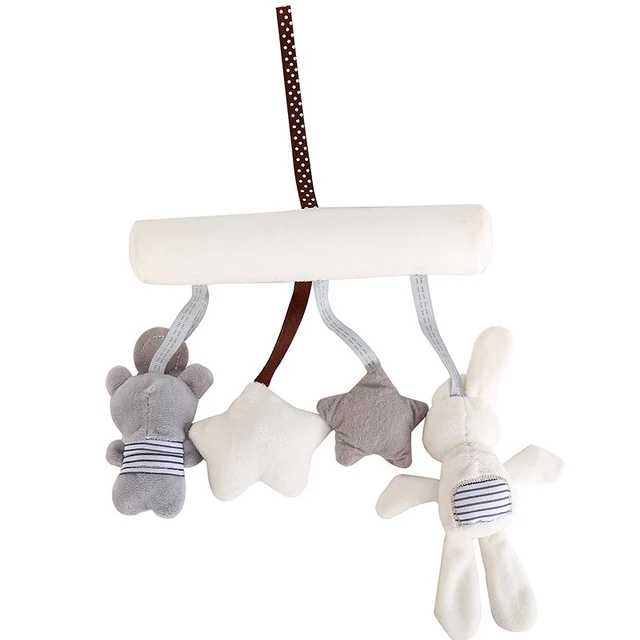 Infant Toddler Rattles Toys For Baby Stroller Crib Soft Rabbit Bear Style Pram Hanging Toys Plush Appease Doll Bed Accessories 4