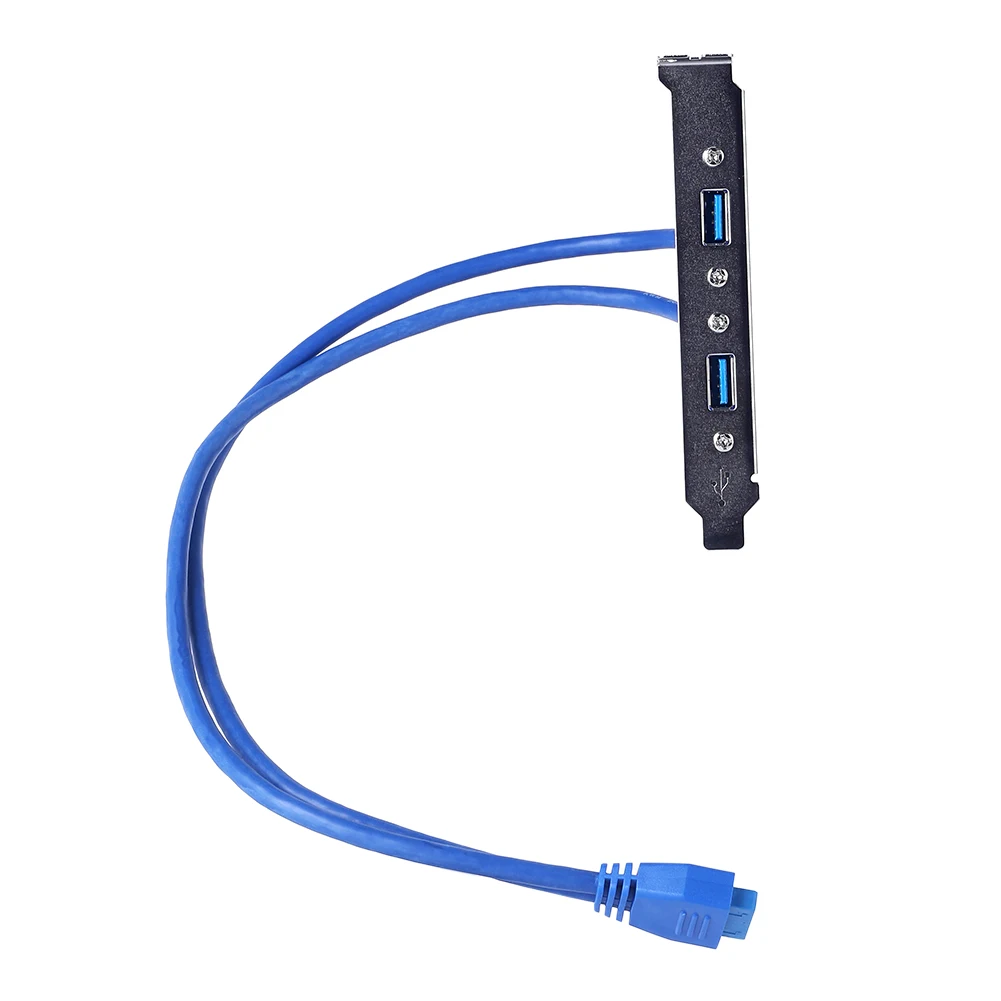 Motherboard USB 3.0 20 50cm PC Mainboard 20 pin to Dual USB3.0 Baffle AdaptePin to Dual USB3.0 Back Panel Expansion Baffle Cable