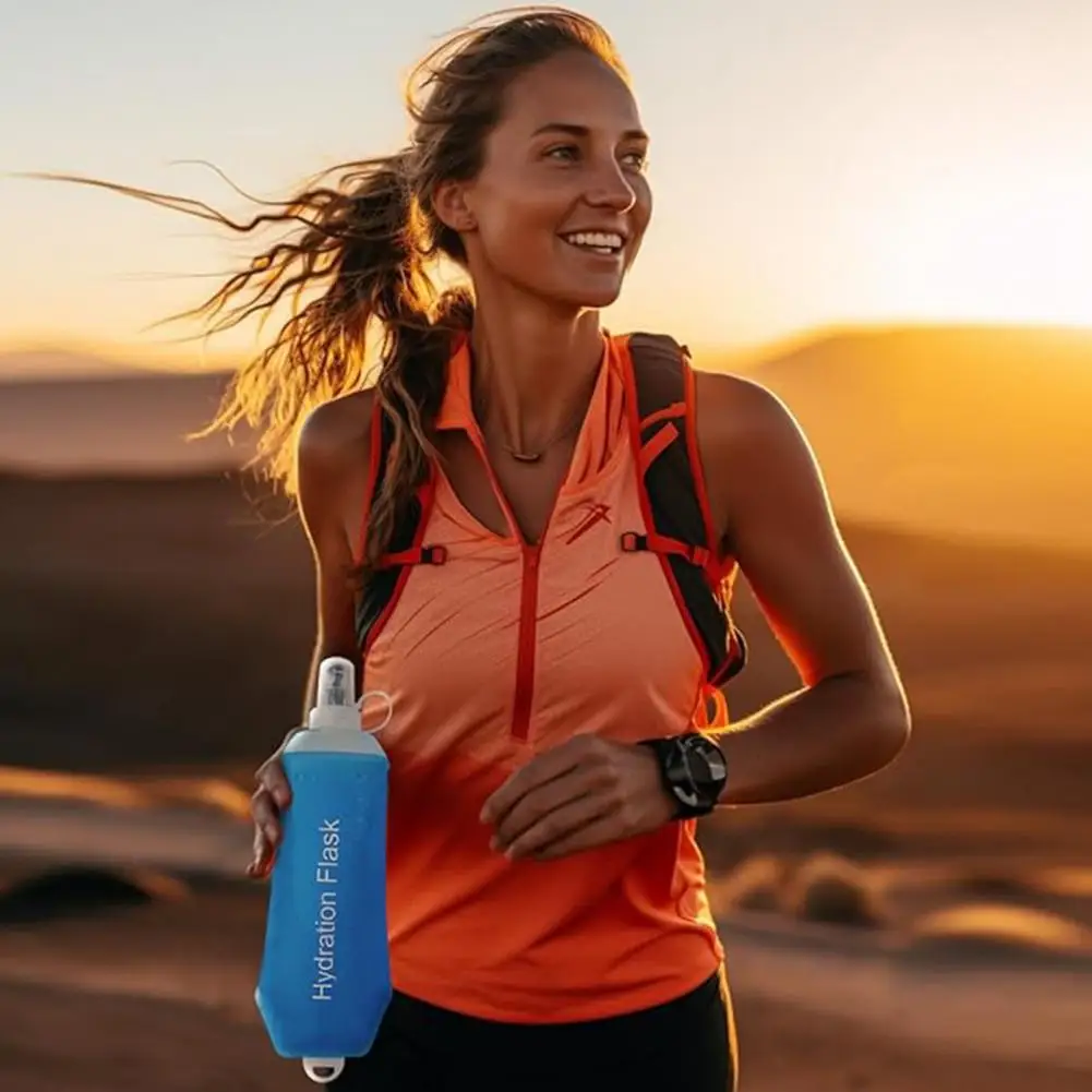 150/250/500ml Water Bottle Folding TPU Flask Food Grade BPA Free Collapsible Water Bottle Outdoor Sports Hydration