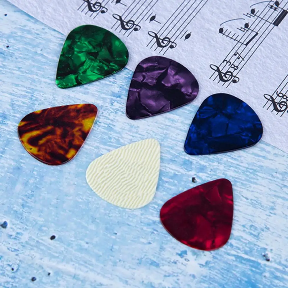 30Pcs 0.5mm 0.75mm 1.0mm Heart Celluloid Guitar Picks For Acoustic Guitar Electric Bass Ukulele Ultra-thin Guitars Picks