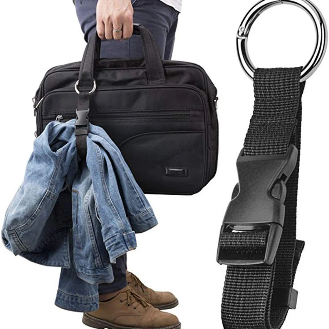 Multi-Function Travel Luggage Strap and Backpack Holder with Release Buckle