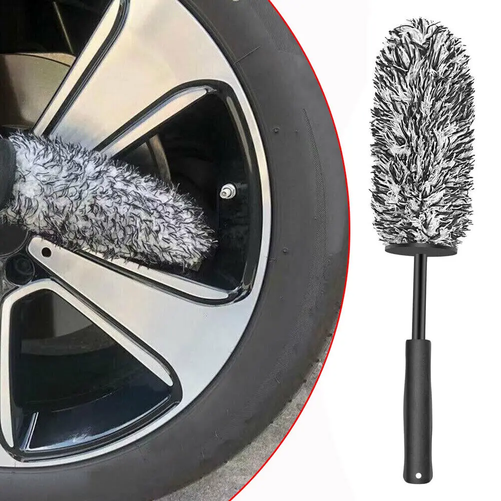 

Car Wash Super Brush Microfiber Premium Wheels Brush Non-Slip Handle Easy To Cleaning Rims Spokes Wheel Barrel Car Accessories