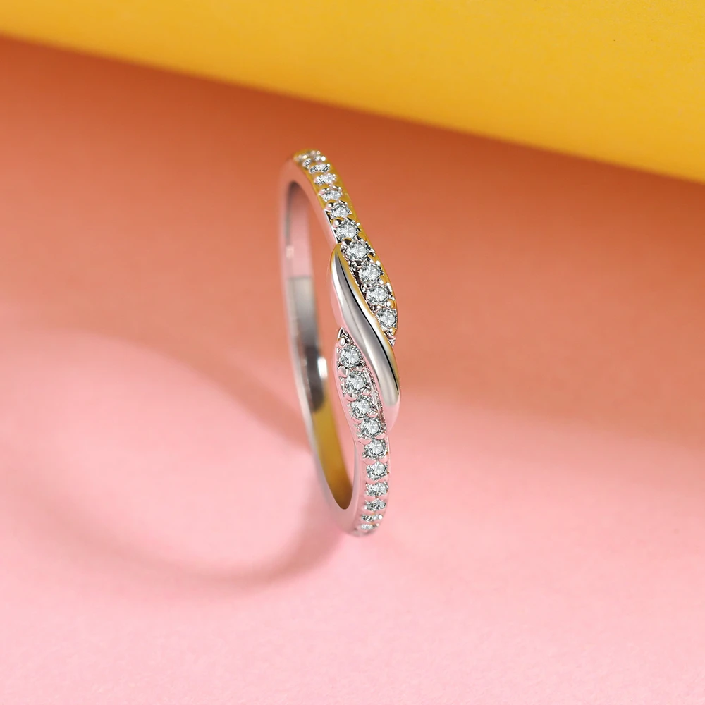 ZHOUYANG Twist Dainty Ring For Women Simple Intertwined Micro Zircon White Gold Color Daily Birthday Gift Fashion Jewelry DZR020 5