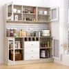 Kitchen Hutch Cabinet, Pantry Cabinet, Power Outlet,Freestanding Buffet Hutch with Pegboard, Cup Holder,  4 Doors & 3 Drawers 3