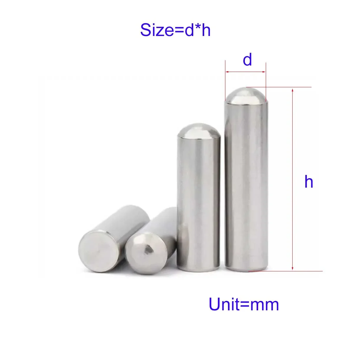 

304 Stainless Steel Cylindrical Head Solid Pin φ 1/1.5/2/2.5/3/4/5/6