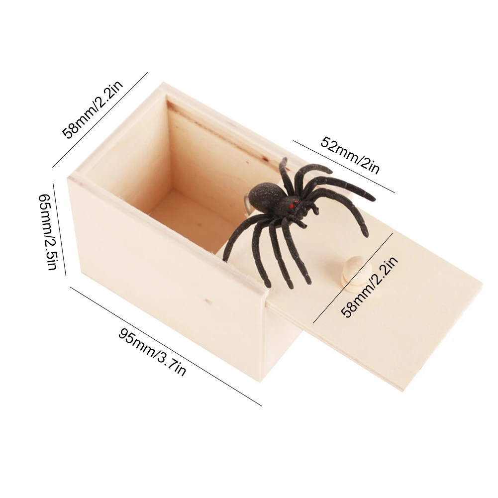 Handcrafted Wooden Spider Money Surprise in A Box Pranks Stuff Toys The Original Spider Prank Box Funny Wooden Toy Gag Gift