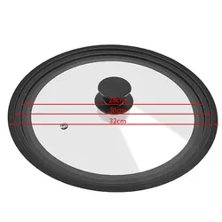 Silicone Glass Multisize Cookware Lids - Versatile Kitchen Covers (Black 28-30-32cm)