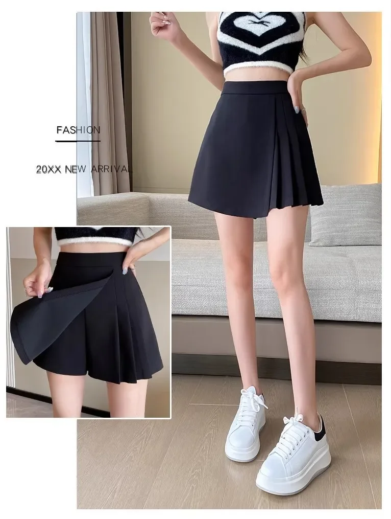 Gray pleated skirt - image 11