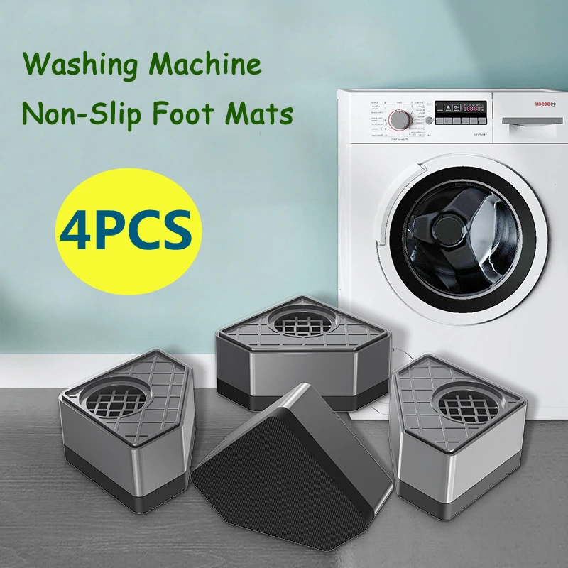 Anti Vibration Pads 4pcs Rubber Mat Slipstop Silent Dampers Stand Universal Washing Machine Refrigerator Furniture Foot Pad