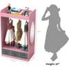 Children's Wardrobes , Dress up Storage with Mirror and Storage Bin,Kids Play Armoire Dresser with Mirror,Kids Costume Organizer 2