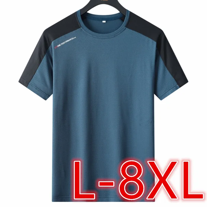 

Sport T-shirt for Men 8XL Quick Drying Plus Size T-shirt Large Size Short Sleeve Oversized T Shirt Camiseta Hombre Futbol