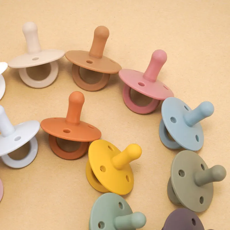 Silicone Pacifier 1PCS Silicone Baby Pacifier Food Grade Newborn Soother BPA Free Solid Color Dummies Nipple
