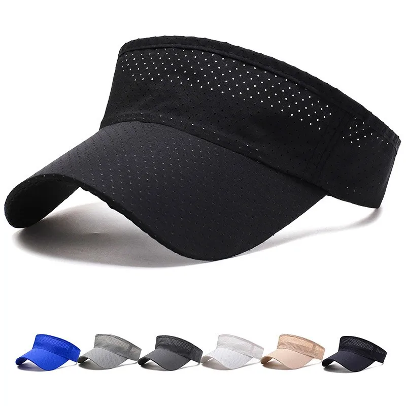 Summer Breathable Air Sun Hats Men Women Adjustable Visor UV Protection Top Empty Solid Sports Tennis Running Sunscreen Cap Hat images - 6