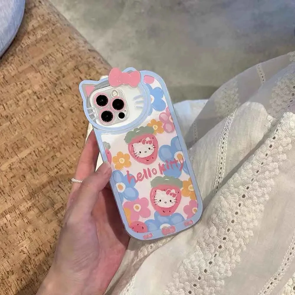 thumbnail image 1 of Sanrio-funda transparente de Hello Kitty para iPhone, 15, 14, 13, 11, 12 Pro Max, XS, XR, 7, 8 Plus, SE20, cubierta suave a prueba de golpes, Y2K, 1 of 5
