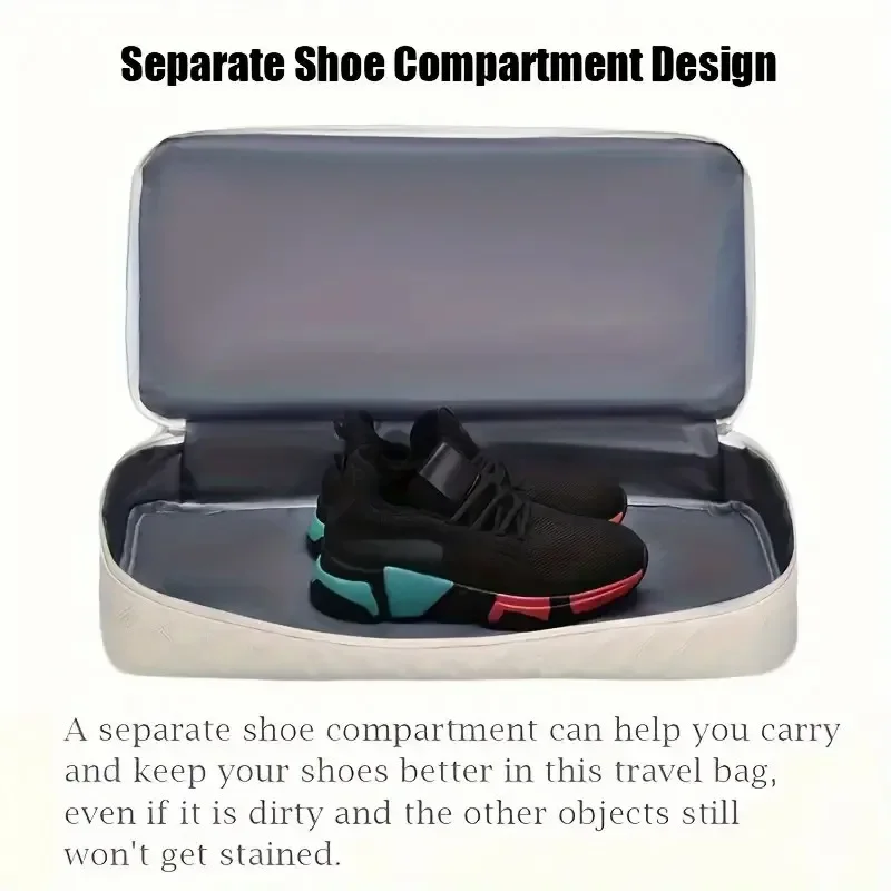 1PC Fashionable Diamond Grid Multifunctional Lightweight Leisure Travel Bag Dry Wet Separation Waterproof Train Sports Yoga Bag