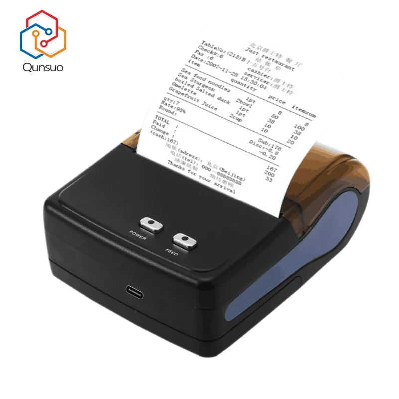 80mm 열전 사 프린터 휴대용 영수증 티켓 안드로이드 IOS 장치 용 무선 블루투스 모바일 포켓 빌 프린터