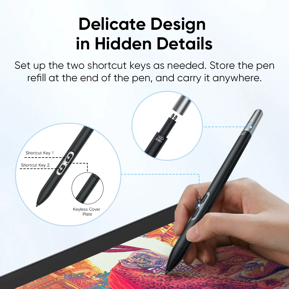 XP-Pen X3 Pro Slim Stylus Battery-free Stylus with 10 Nibs for Artist
