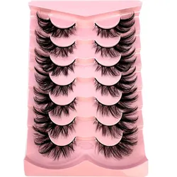 Fluffy Natural Cat Eye Eyelashes - 5D Wispy Lash Set (7 Pairs) (7pairs013)
