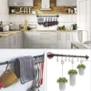 Kitchen Hook Hanging Rod Rack Punching Multi-functional Spatula Storage Wall-mounted Rack Kitchenware Bathroom Home  Big Storage 6