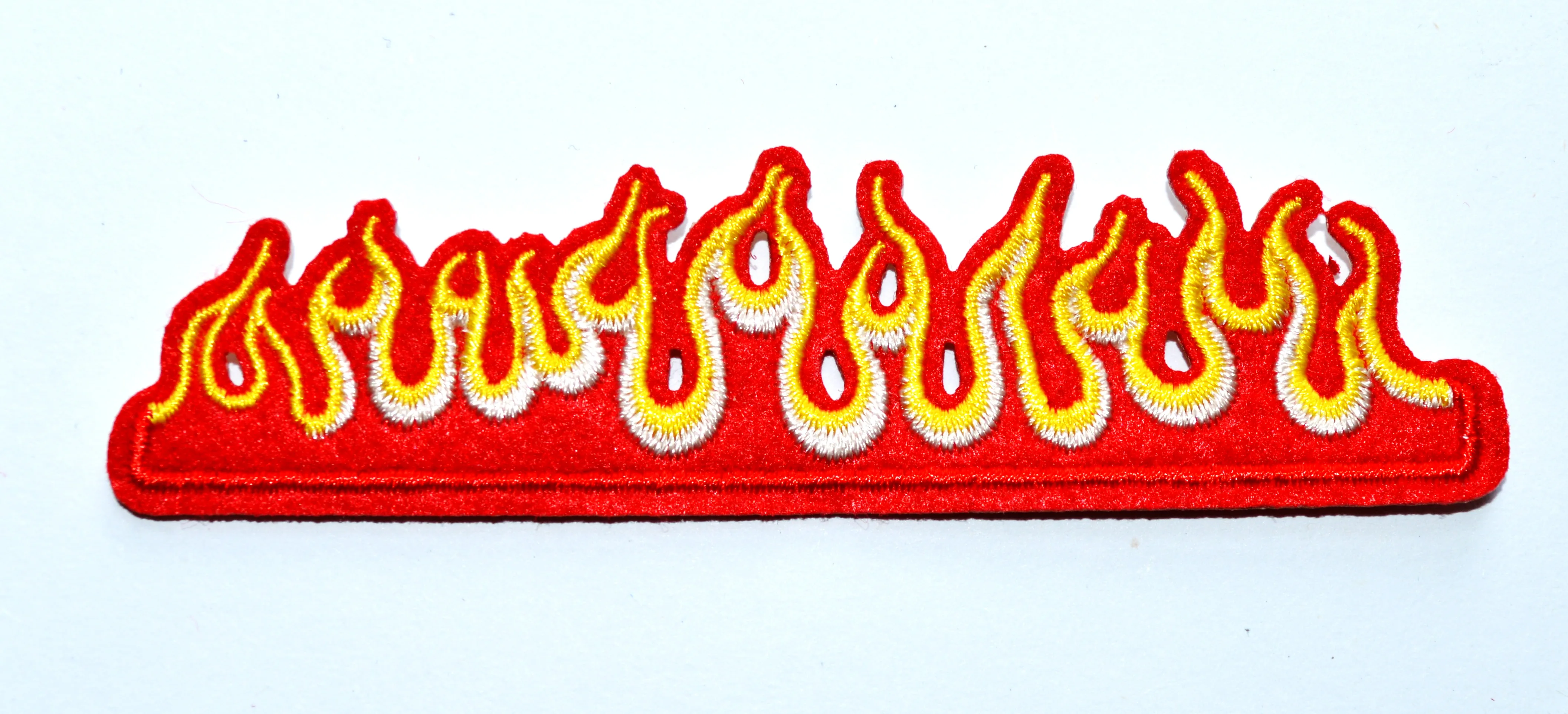 100X Fire Flame Patch Iron On Sew On Badge Ricamato Applique Biker Moto Encanto Thermocollan Wishensylestilt (Supe10*2.5 Cm)