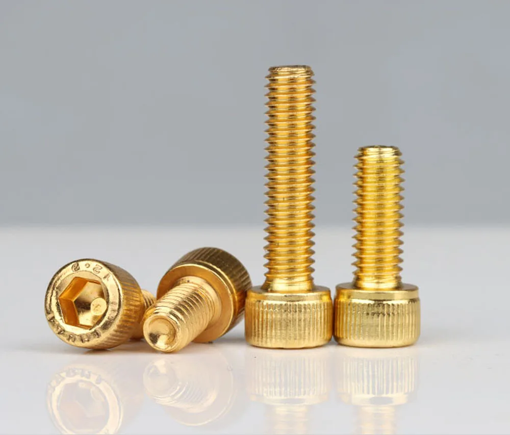 

M6 M8 M10 Hexagon Socket Head Cap Screw Grade 12.9 High-strength Titanium Gold Plated Bolt Length 8-50mm