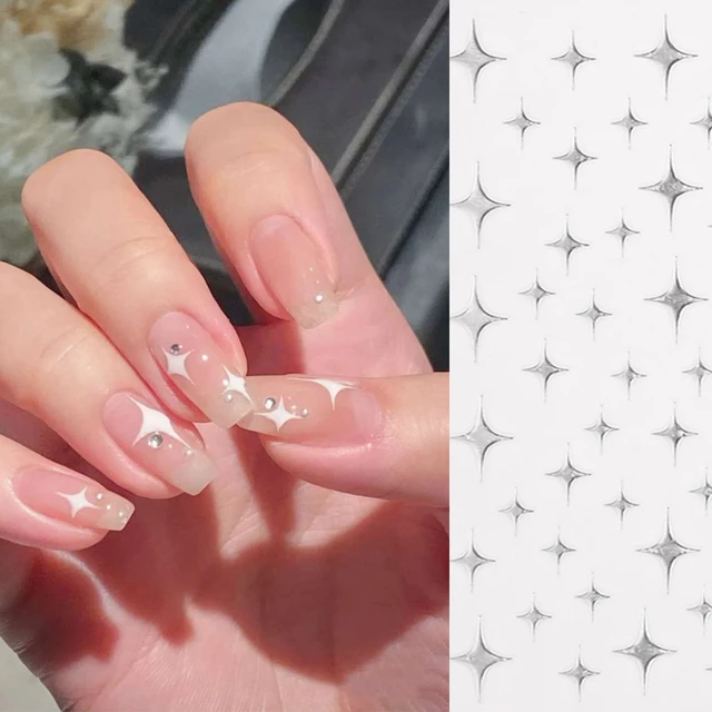 Nail Art Stickers Laser Silver  Silver Star Stickers Manicure -  Silver/gold Star - Aliexpress