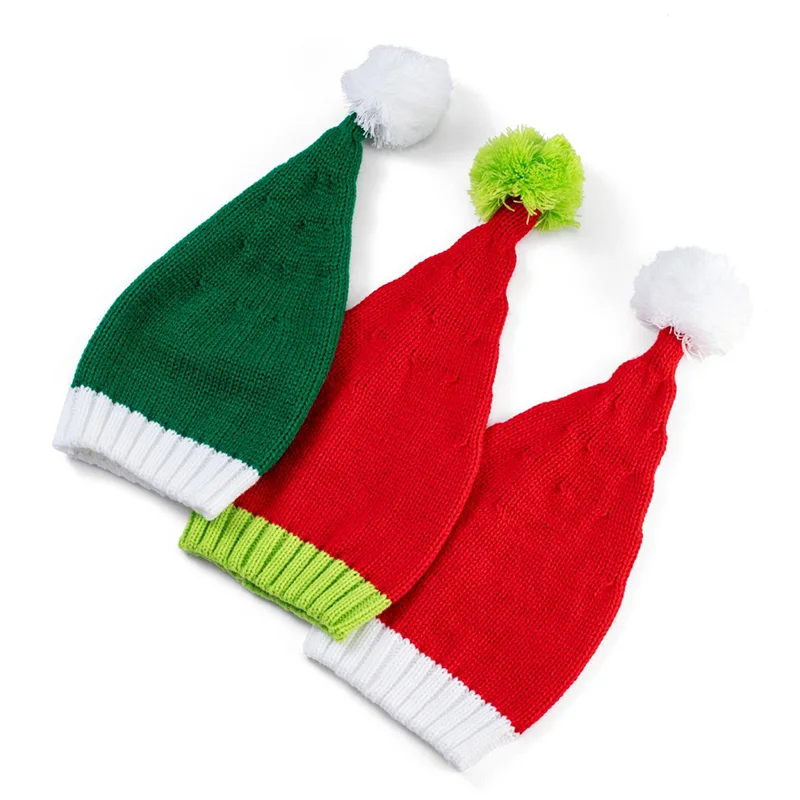 Christmas Knitted Hat Adults Children Warm Crochet Hat Santa Claus christmas beanie hat